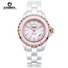 Reloj Mujer CASIMA, роскошные Брендовые женские часы, водонепроницаемые, модные, керамические, ослепительные, сапфировые, Женские кварцевые наручные часы, часы с календарем