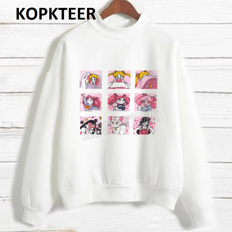 Женская мода 2019 толстовки Harajuku Толстовка Sudadera Mujer Сейлор Мун толстовка с рисунком уличная одежда с длинным рукавом Женская толстовка