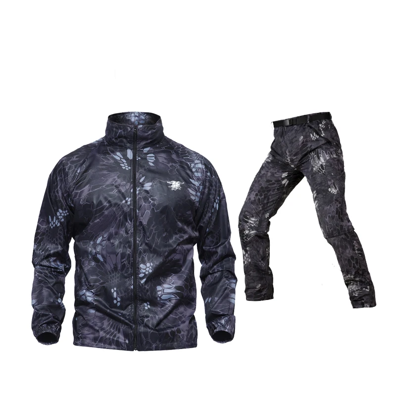 

Hiking Jackets Men Sun Protective Nylon Set Outdoor Sports Camping Trekking Hunting Waterproof Coat Quick Dry Women Pant Camo