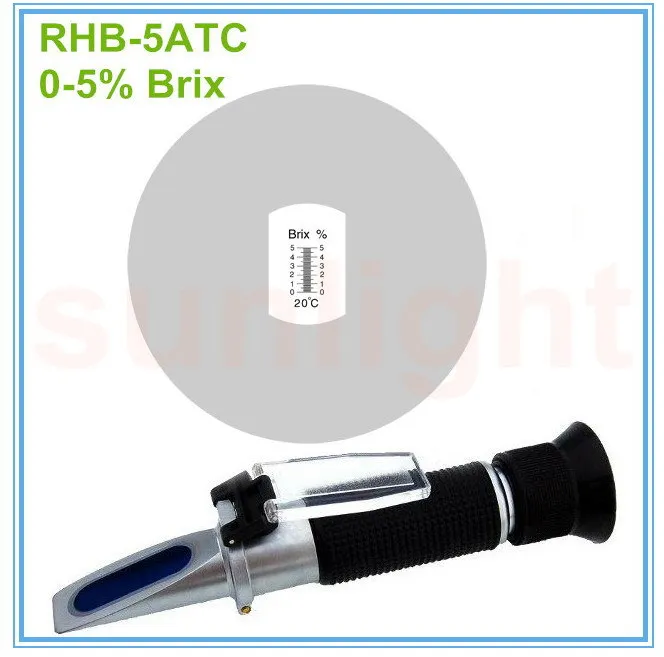 

RHB-5ATC 0-5% Brix Refractometer with Plastic Retail Box and Trackable Delivery Service