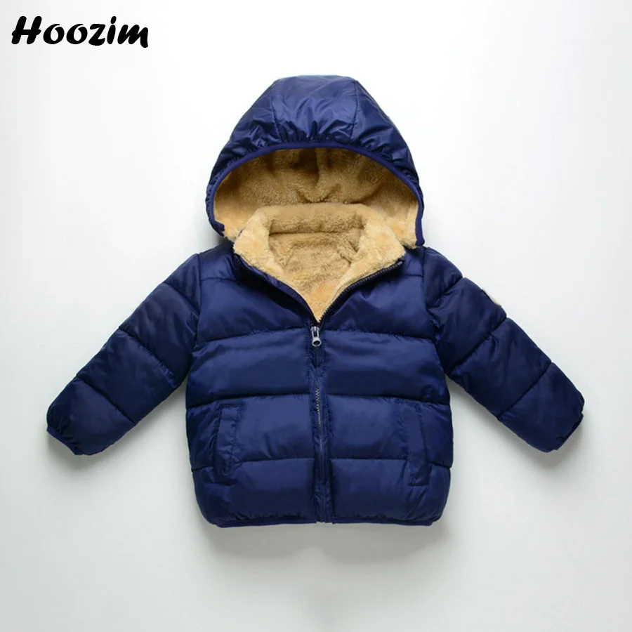 

Boys Jacket Fashion Autumn Blue Warm Coat Kids Casual Winter Hooded Fleece Jacket Children Black Baby Coat Spring Boys Clothing