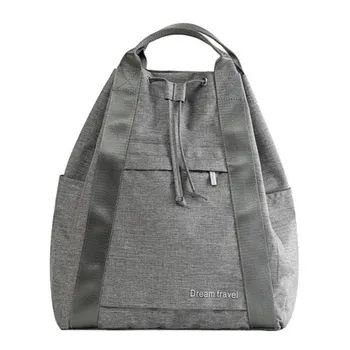 

Canvas Drawstring Backpack Large Capacity Foldable Travel Portable Tote Bag Women Female Backpack Bag