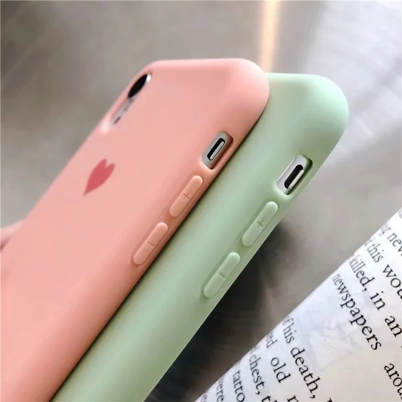 For IPhone X XR And IPhone 6s 6 7 8 Plus 6Plus 7Plus 8Plus Cute Candy NO Logo Cover 2019 Original Liquid Soft TPU Silicone Case 