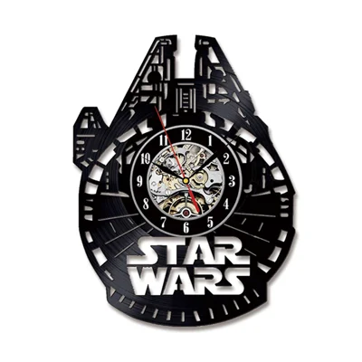 12in 3d wall clock Star Wars LED Wall Clock with 7 Colors Modern Design Movie Vintage Vinyl Record Clocks Wall Watch Home Decor - Цвет: G-NO LED