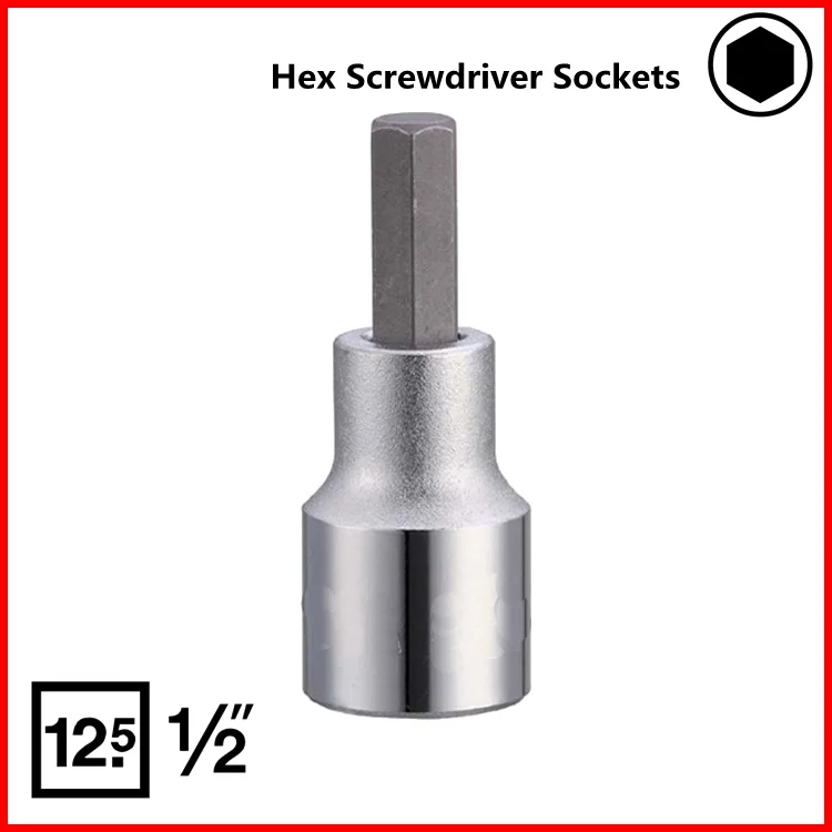 

1/2" Socket Wrench head metric socket set socket wrench kit hex allen head torque wrench sleeve head