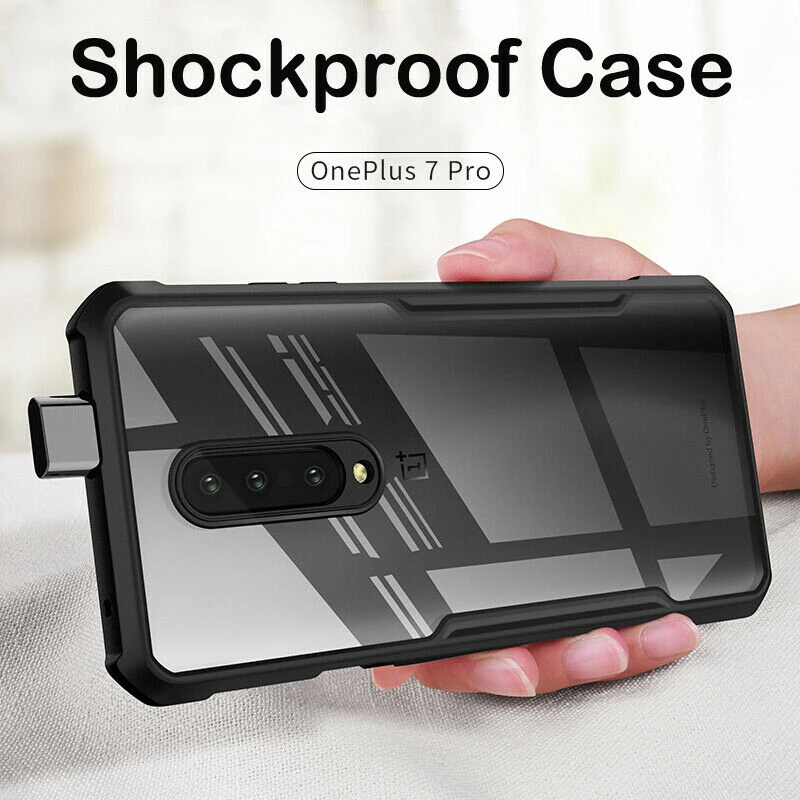 

Pohiks Newest Capa For OnePlus 7 Pro Shockproof Hybrid TPU+PC Clear Back Phone Case Cover For Oneplus 7 7pro Coque Fundas