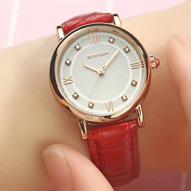

SANDA Brand Fashion Leather Bracelet Watches Women Diamond Elegant Dress Wrist watch Geneva Casual Gold Ladies Clock 2017 Saat