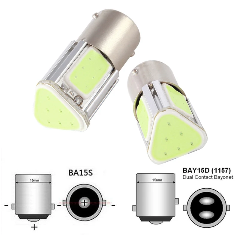 1 шт. Автомобильные светодиодные лампы p21w bay15d ba15s P21/5W 1156 1157 COB 12 В|led light car cob|12v led lampcar
