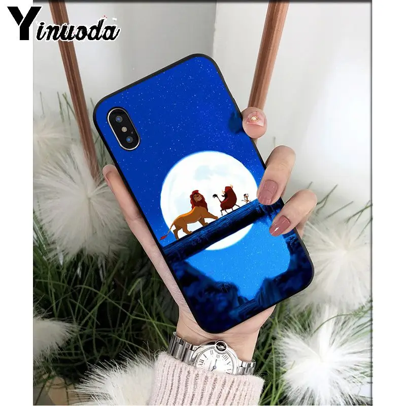 Yinuoda Lion King Simba TPU Мягкий силиконовый черный чехол для телефона iPhone 5 5Sx 6 7 7plus 8 8Plus X XS MAX XR