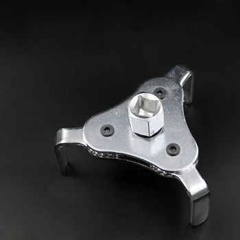 

45# Steel Machine Oil Fuel Filter Wrench Flat Jaw Oil Grid Removal Tool With a 2/1 to 3/8 adapter filter wrench adjustable