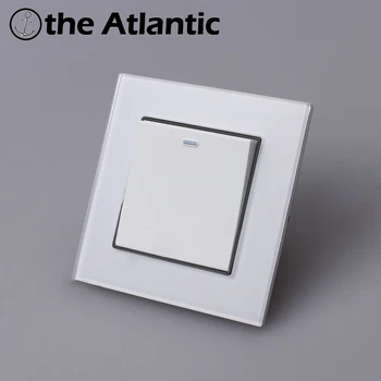 

Atlantic Switch 1 Gang Switch Luxury Crystal Glass Panel Light Switch Push Button Wall Switch Interruptor 16A Standard