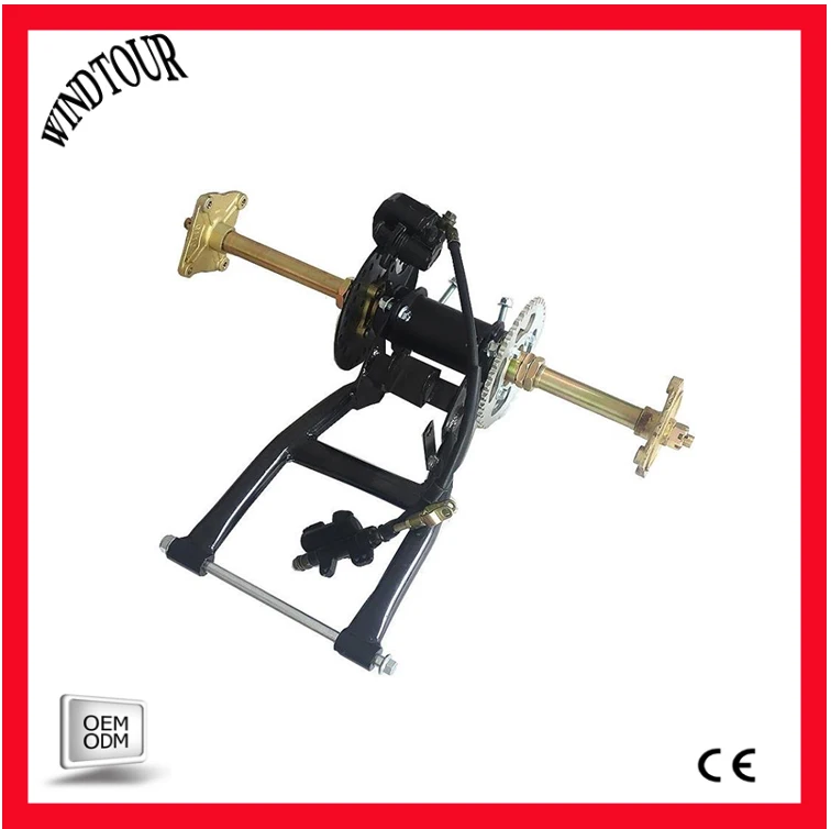 

Go cart rear axle with brake