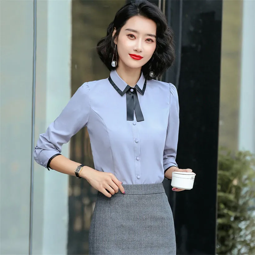 Autumn New gray Business interview women pants suits work office lady long sleeve slim Formal blazer and pants set plus size