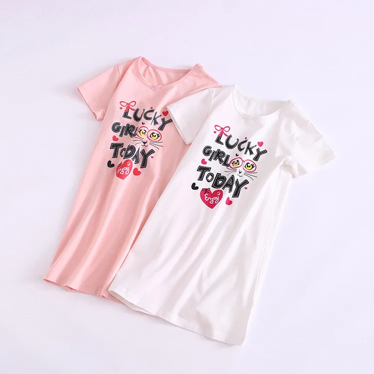 Nightgowns for girls cartoon pajamas summer girls sleepwear dress 07