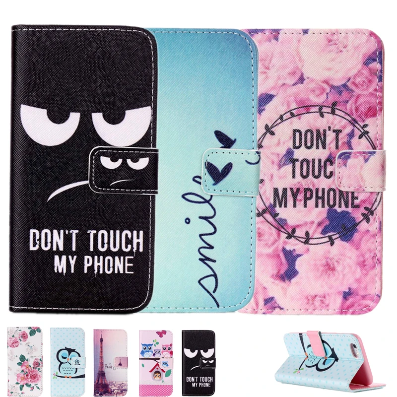 Painted Flip Case Wallet Leather Cover for iphone Samsung galaxy 4s 5C 5 5s SE 6 6s 7 plus S3 i9300i S4 S5 Neo S6 S7 S7edge edge