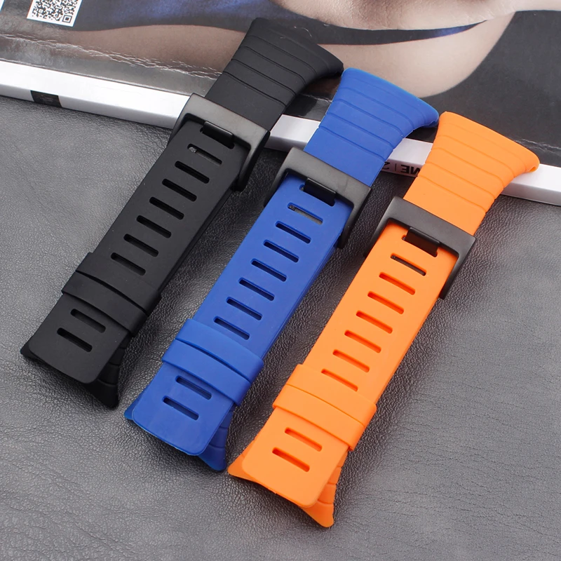 

Women's Watch Accessories 24mm for Suunto Core Outdoor Sports Casual Waterproof Men's Natural Rubber Strap Buckle