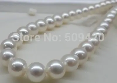

Free Shipping ~~ W&O667 WHOLESALE AAA 11-12MM ROUND SOUTH SEA GENUINE WHITE PEARL NECKLACE 14KGP 18 INCH