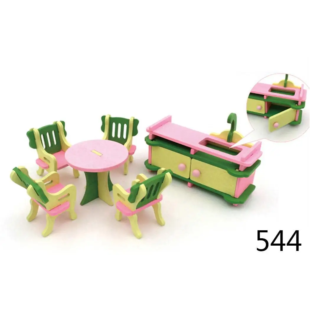 الأطفال دمية محاكاة الأثاث لعب الحمام متعددة غرفة أكثر من 3 سنة نوم مجموعة ألعاب المطبخ