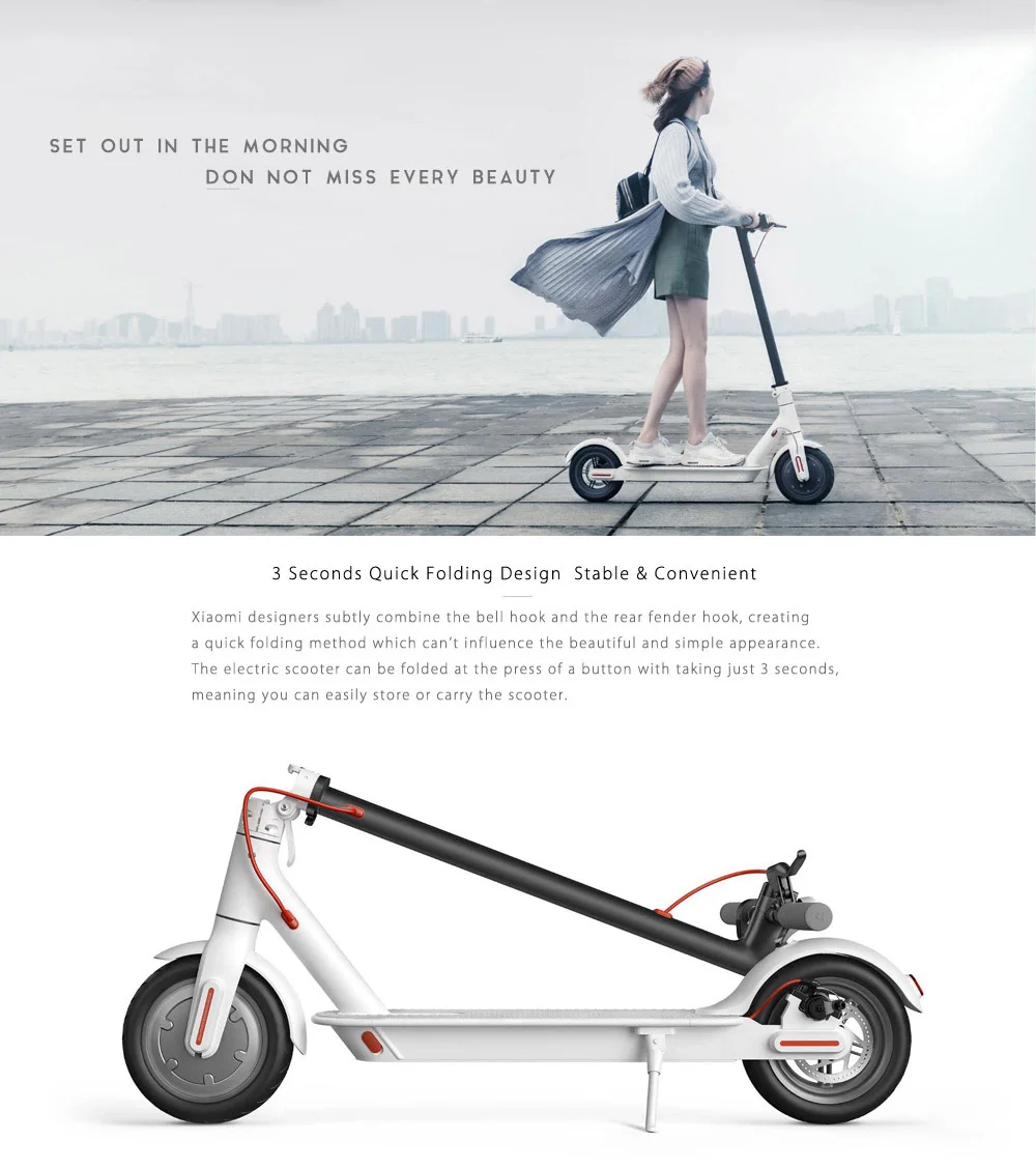 Xiaomi Mijia M365 Folding Electric Scooter E-ABS Technology Kinetic Energy Recovery System Cruise Control-3