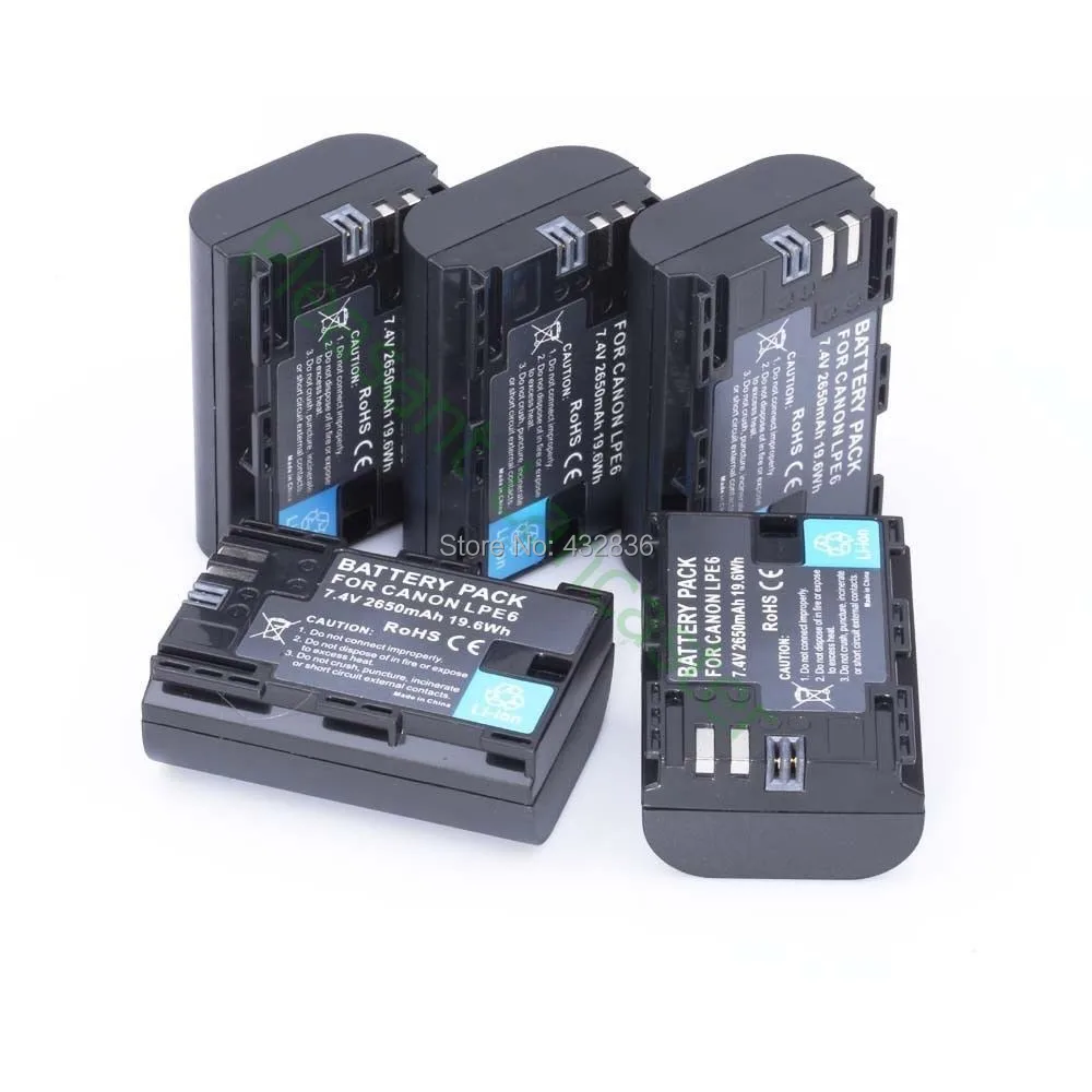 Lowest Price 10pcs 2650mAh LP-E6 LPE6 LP E6 digital Camera Battery For Canon 5D Mark II III 7D 60D EOS 6D , for canon accessories + wholesale Lowest Price 10pcs 2650mAh LP-E6 LPE6 LP E6 digital Camera Battery For Canon 5D Mark II III 7D 60D EOS 6D , for canon accessories + wholesale