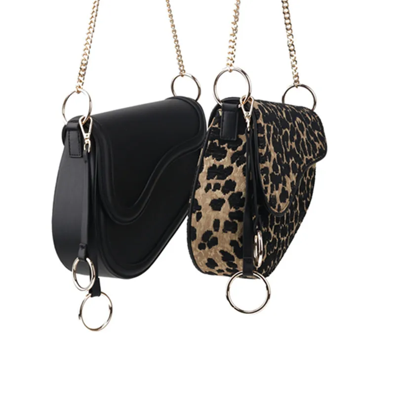

Chain Saddle Package Woman 2019ins Leopard Print Will Joker Single Shoulder Messenger Chic Tide Crossbody Bags For Women