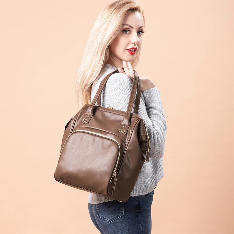 REALER женский многофункциональный рюкзак из искусственной кожи, большой школьный рюкзак для женщин, мягкий рюкзак с множеством карманов