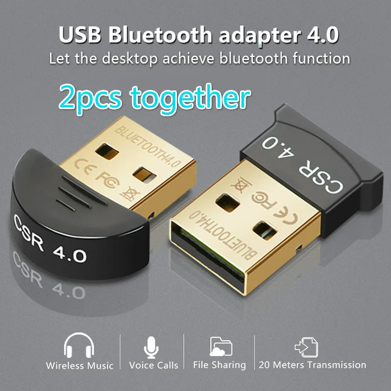 

2pcs together bluetooth 4.0 usb adapter mini USB Dongle for computer PC wireless USB Bluetooth Transmitter receiver Adapter