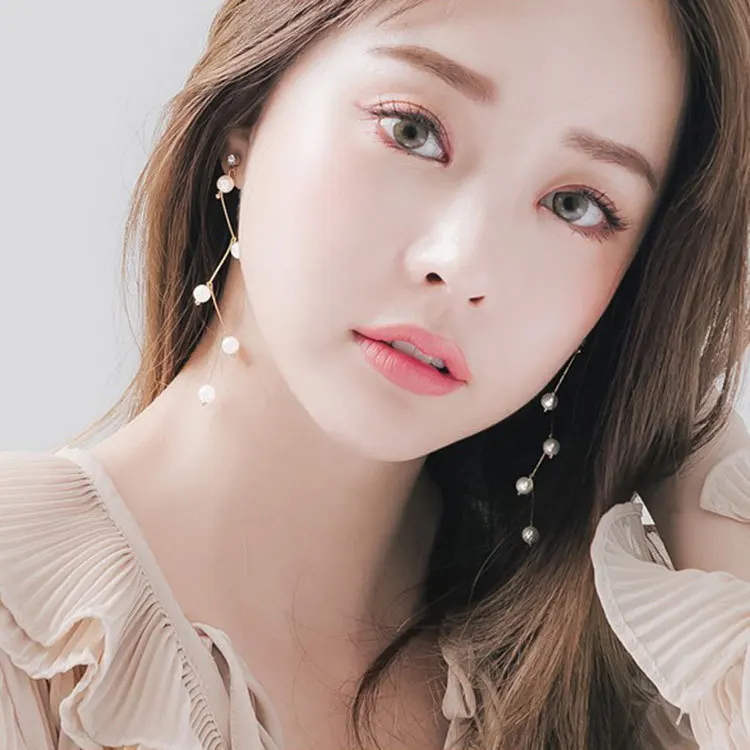 

New Korean Simple Branches Bent Design Imitation Pearl Earrings Women's Clothing With Personalized Earrings Bridal Earrings