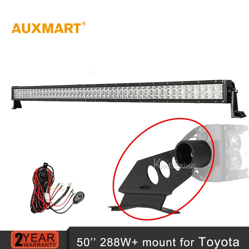 

Auxmart for Toyota Tacoma 2005-2015 straight 50inch 288w LED Light Bar Combo beam bar light +mounting bracket for Toyota bar set