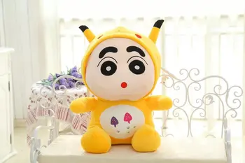 

free shipping,,large toy Crayon Shin-chan transfer to Pikachu about 60 cm plush toy soft throw pillow ,Christmas gift h267