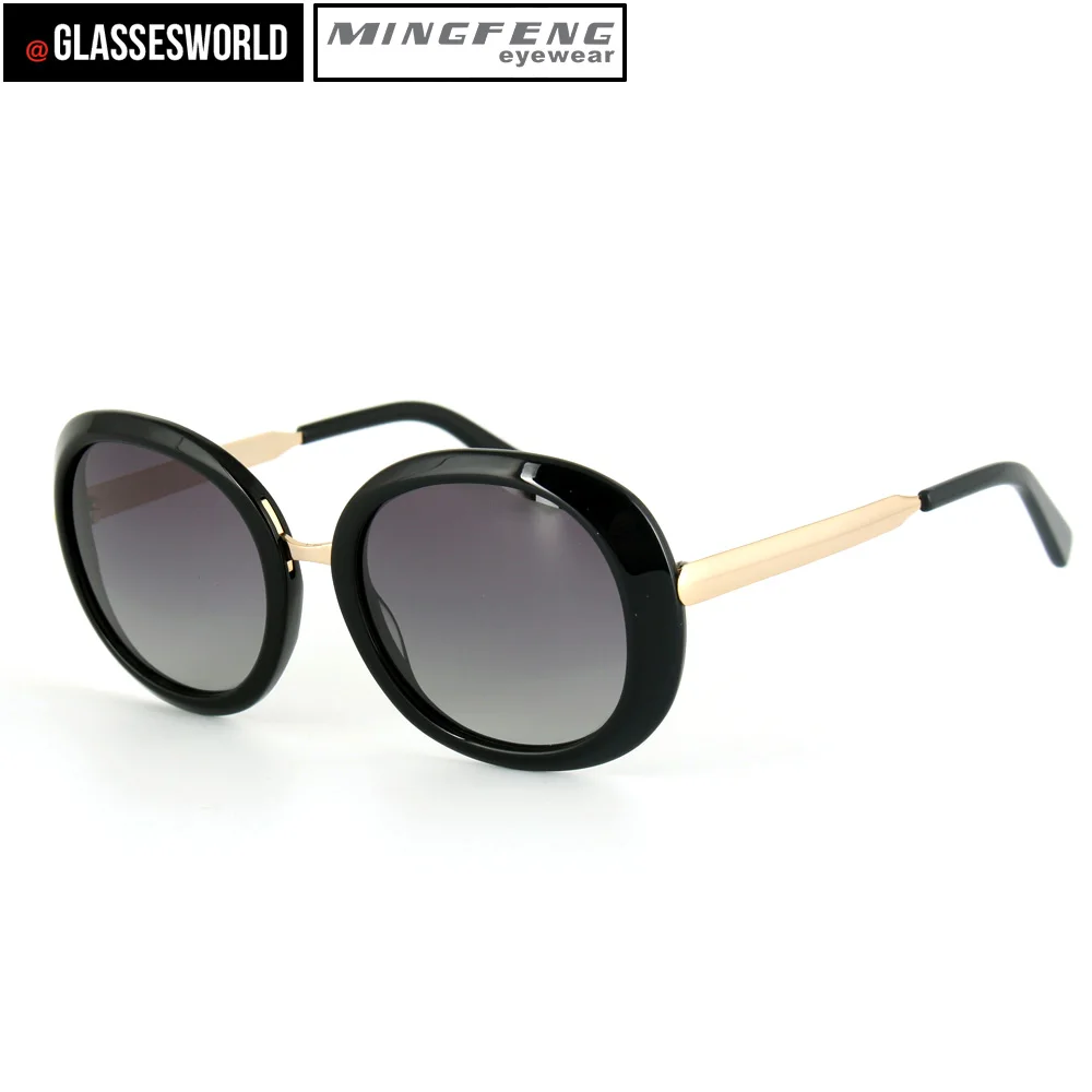 Good quality acetate oval sunglasses with fashion black women sun