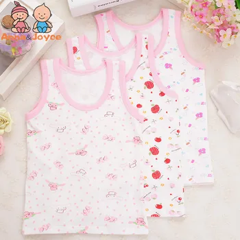 

10pc/lot Girls Summer 100% Cotton Vest tank kids tops Children's Fashion Vest for S/M/L TST0156