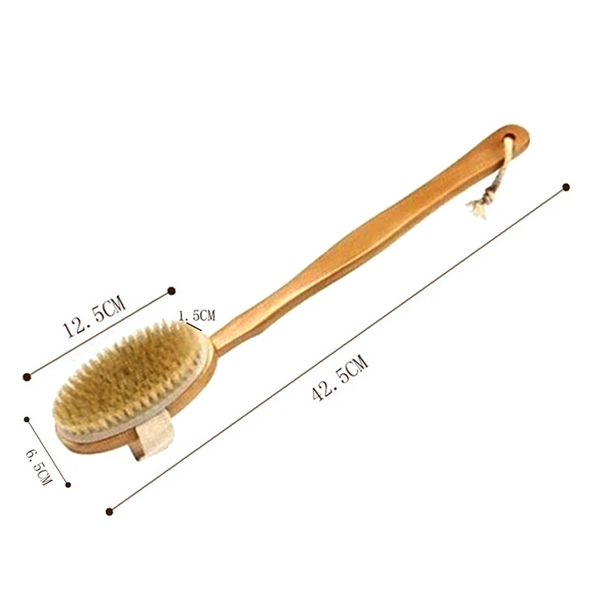 Высокое качество 1 шт. деревянная щетка для ванны длинная ручка Reach Back Body душ щетина Спа скруббер ванная комната