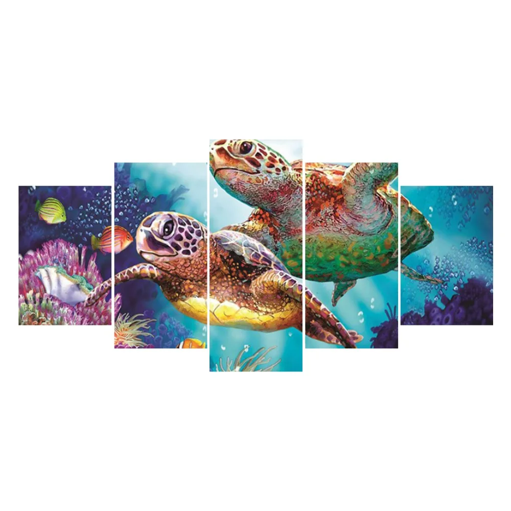 Full Square Round Drill 5D DIY Diamond Painting Turtle family 3D Embroidery Cross Stitch 5D Home Decor