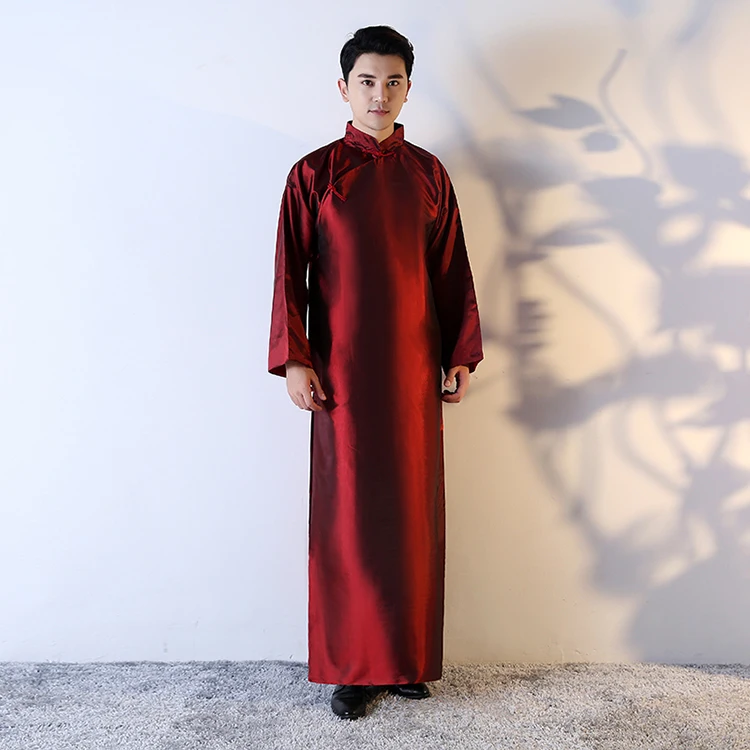 Большие китайские мужские халаты с вышивкой, традиционная Мужская одежда для сна, кимоно, халат в китайском стиле - Цвет: color2