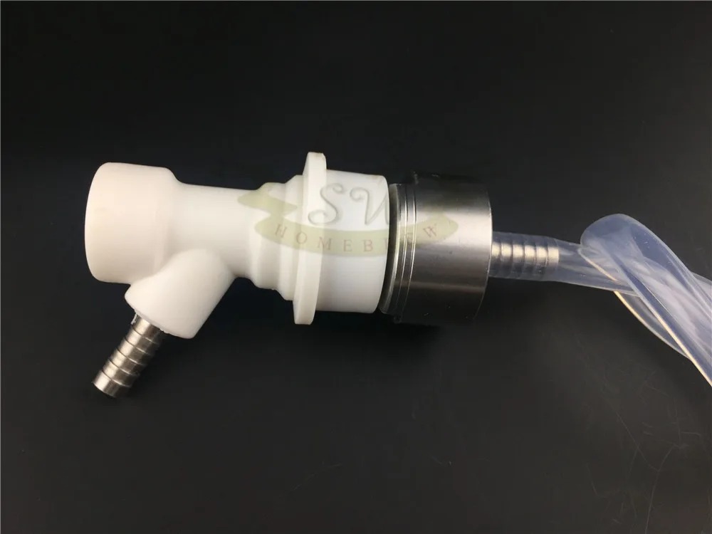 Carbonation Cap Carbonator- gas & Ball Lock Disconnect -14Barb With 1 feet silicone tube Homebrew Beer Kegging (9)