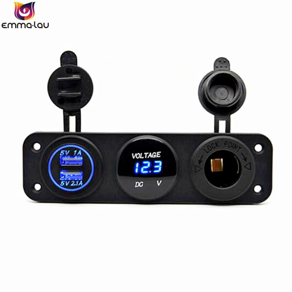 12V 24V Автомобильное зарядное устройство прикуриватель двойной USB разъем адаптер