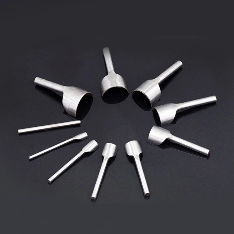 1 ensemble 5-50mm cuir artisanat outils creux trou acier demi rond Cutter poinçon cuir outils faits à la main poinçonnage outils à main ► Photo 2/6