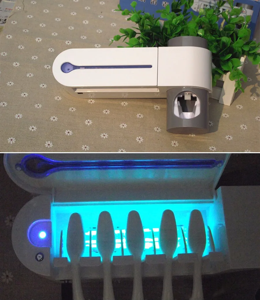 Antibacterial UV Light Ultraviolet Toothbrush Automatic Toothpaste Dispenser Steriliser Toothbrush Holder Cleaner 13 TB2Ec93bFXXXXXOXpXXXXXXXXXX-2094823701