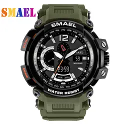 SMAEL новый S шок Для мужчин спортивные часы большой циферблат цифровые кварцевые часы для Для мужчин Элитный бренд светодиодный военные