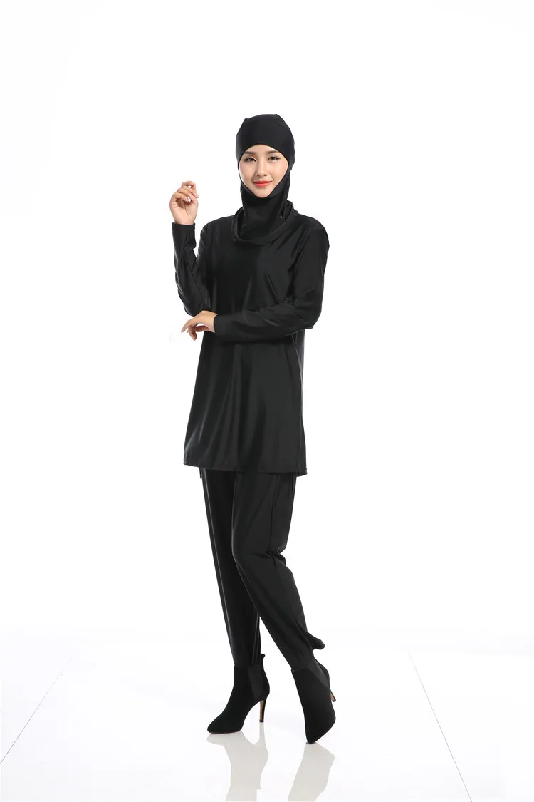 Сделать разницу хиджаб мусульманский купальник мусульманских девочек Купальники плюс Размеры исламский купальники Для женщин мусульманских купальные костюмы Q5588