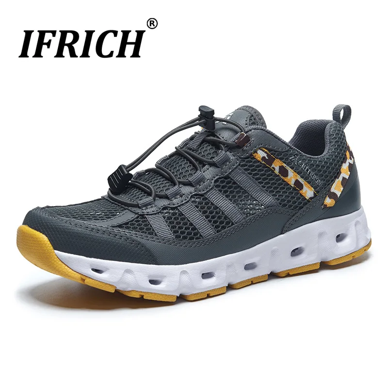 

Men/Women Hiking Shoes Big Size Summer Mesh Hollow Out Breathable Trekking Shoes for Couple Ifrich Anti-Slippery Sneakers