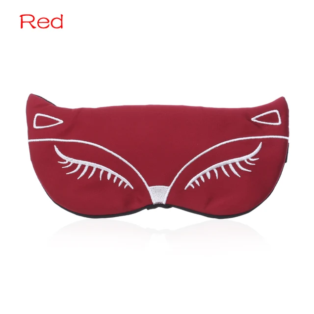 1PC Silk Eyepatch Cartoon Fox Sleeping Mask Embroidery