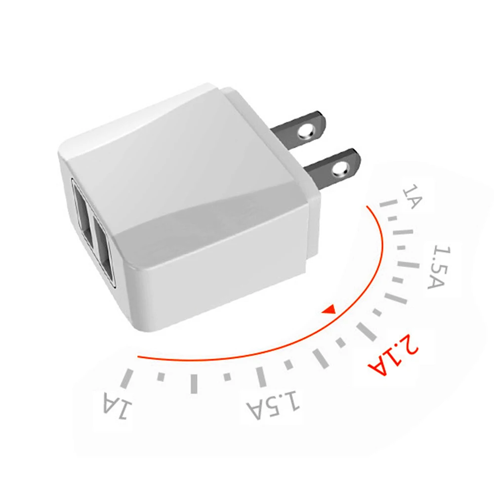 

2019 Dual USB Cell Mobile Phone Charger 5V2.1A US Plug Wall Power Adapter for ipad iPhone Samsung HTC Cell Phones 2Ports
