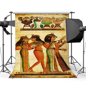 

Shabby Egypt Backdrop Photography Background Old Egyptian Mural Painting Backdrops Ancient Pharaoh and Hieroglyphics