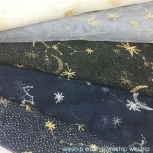 3 ярда Золотая Звезда Бронзирующая ткань вышивка кружево сетка ткань свадебное платье ткань DIY аксессуары для одежды шторы