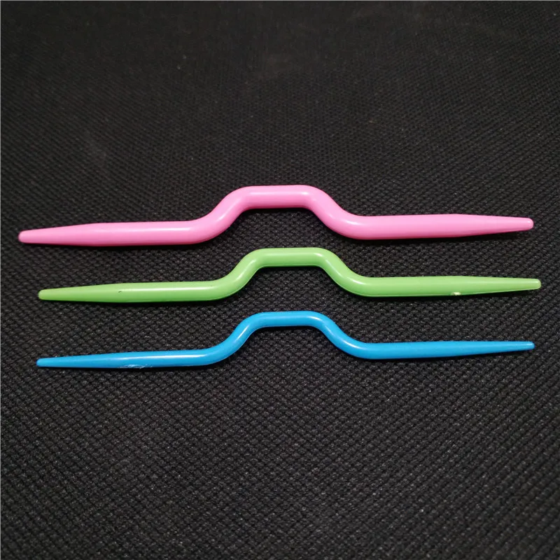 3pcs Plastic Twist Curved Needles Scarf Sweater Knitting Needles