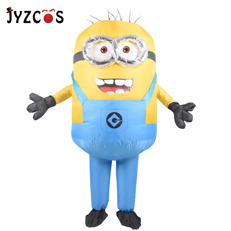 

JYZCOS Adult Inflatable Minion Costume Halloween Carnival Party Cosplay Costume Double Eyes Minions Mascot Fancy Dress Outfits