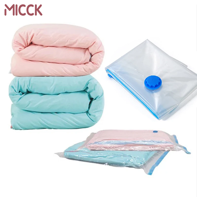 MICCK вакуумный мешок, мешок для вещей прозрачная граница складной очень большой сжатый организовать для хранения одежды шкаф