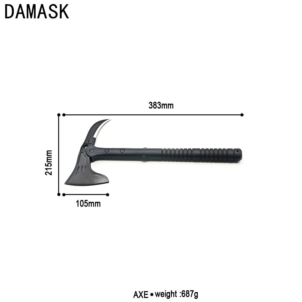High Carbon Steel Double Edged Wild Survival Axe Damask Tomahawk Hatchet Fire Ice Rescue Axe Outdoor Hand tool Zombie Preppers
